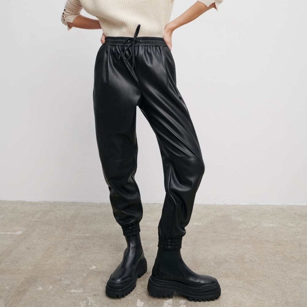 Zara Faux Leather Joggers
